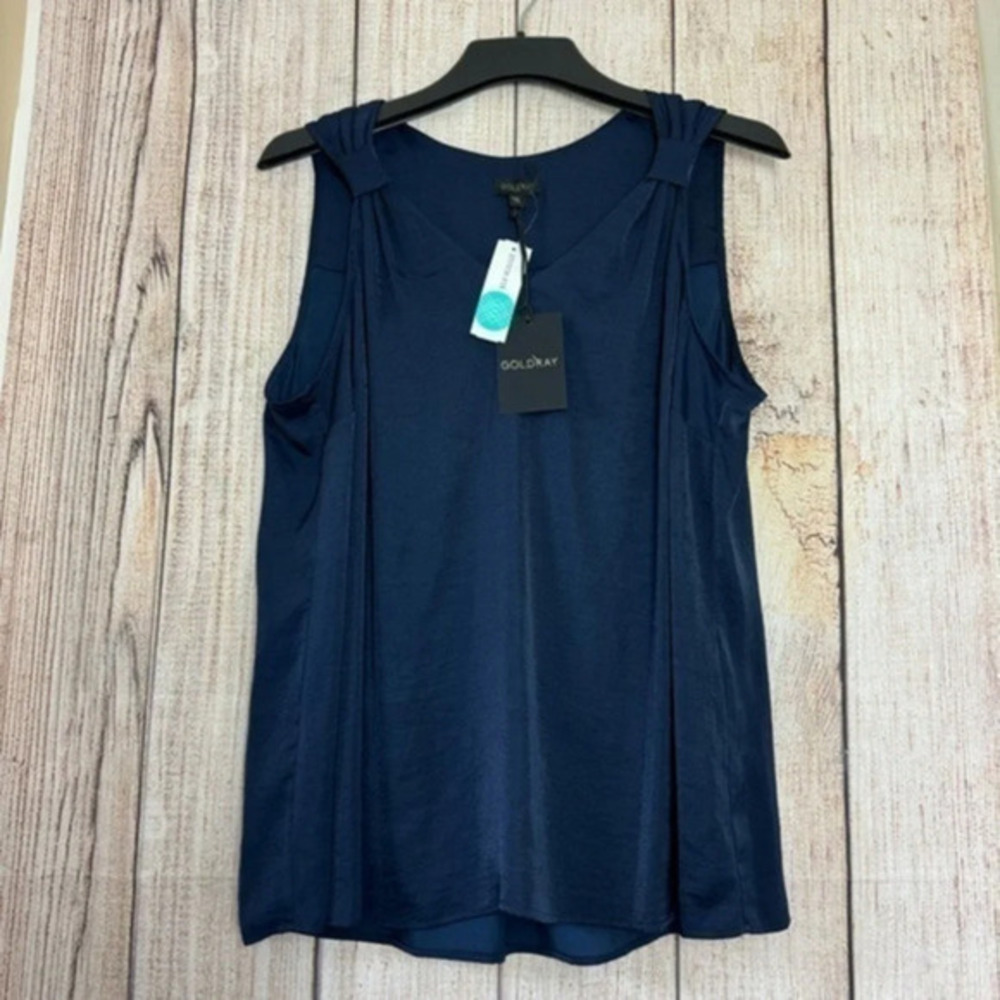 Goldray Womens Joonie Knot Sleeveless V-neck blouse size 1X